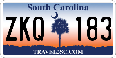 SC license plate ZKQ183