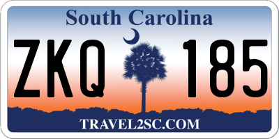SC license plate ZKQ185