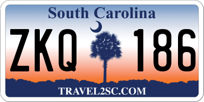SC license plate ZKQ186