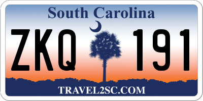 SC license plate ZKQ191