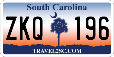 SC license plate ZKQ196