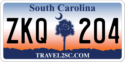 SC license plate ZKQ204