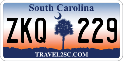 SC license plate ZKQ229