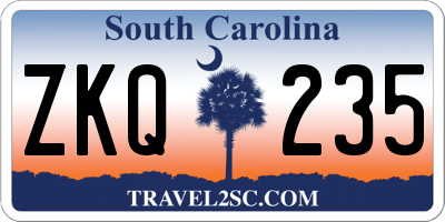 SC license plate ZKQ235