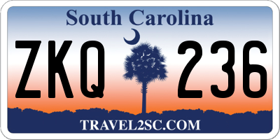 SC license plate ZKQ236