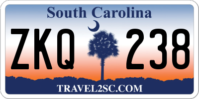 SC license plate ZKQ238