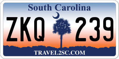 SC license plate ZKQ239