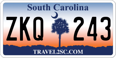 SC license plate ZKQ243