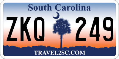 SC license plate ZKQ249