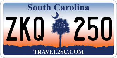 SC license plate ZKQ250