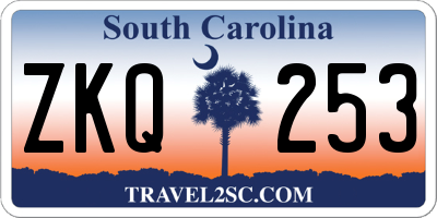 SC license plate ZKQ253