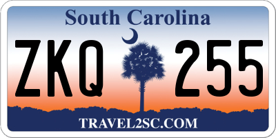 SC license plate ZKQ255