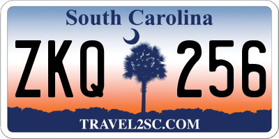 SC license plate ZKQ256