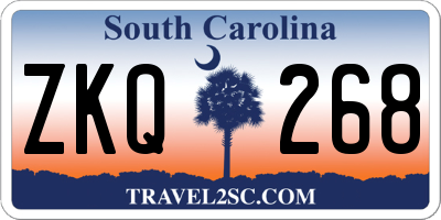 SC license plate ZKQ268