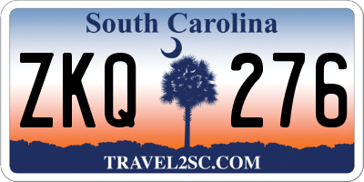SC license plate ZKQ276