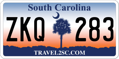 SC license plate ZKQ283