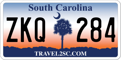 SC license plate ZKQ284