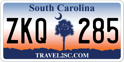 SC license plate ZKQ285