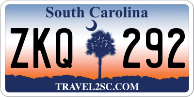 SC license plate ZKQ292