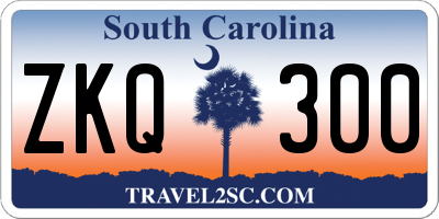 SC license plate ZKQ300