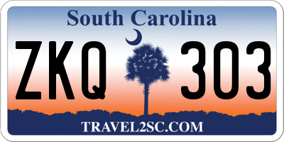 SC license plate ZKQ303