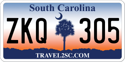 SC license plate ZKQ305