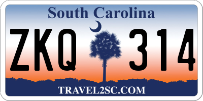 SC license plate ZKQ314
