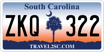 SC license plate ZKQ322
