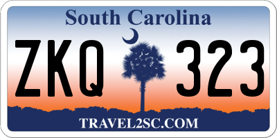 SC license plate ZKQ323