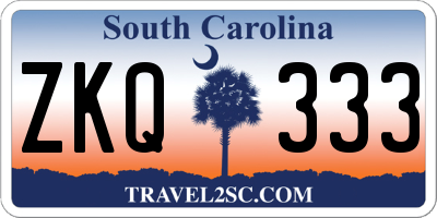 SC license plate ZKQ333
