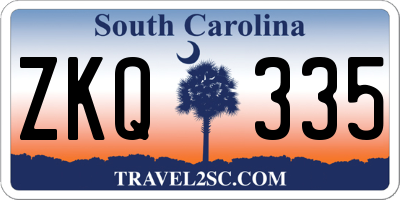 SC license plate ZKQ335