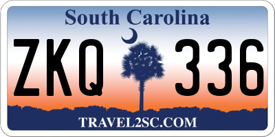 SC license plate ZKQ336