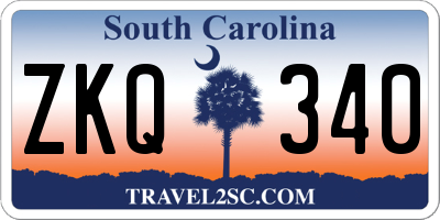 SC license plate ZKQ340