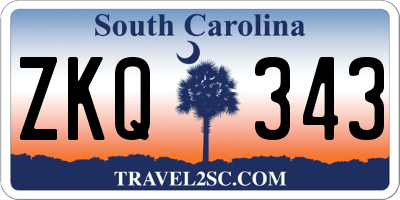 SC license plate ZKQ343
