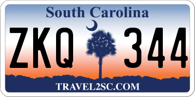 SC license plate ZKQ344