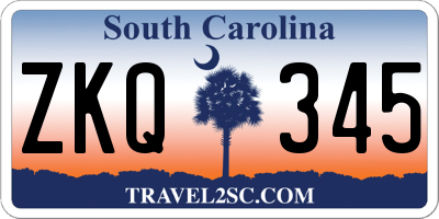 SC license plate ZKQ345