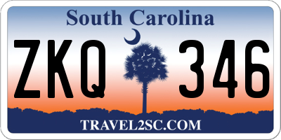 SC license plate ZKQ346