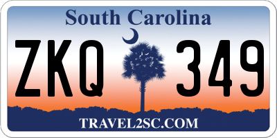 SC license plate ZKQ349