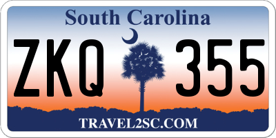 SC license plate ZKQ355