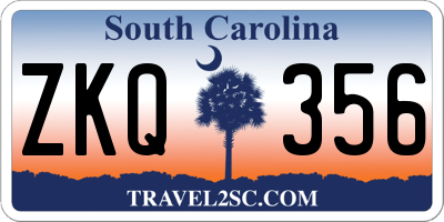 SC license plate ZKQ356