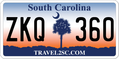 SC license plate ZKQ360