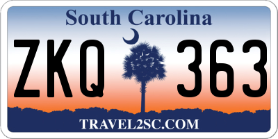 SC license plate ZKQ363