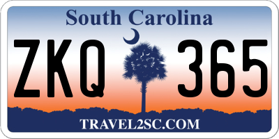 SC license plate ZKQ365