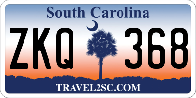 SC license plate ZKQ368
