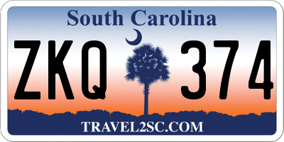 SC license plate ZKQ374