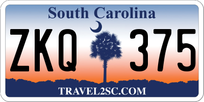SC license plate ZKQ375