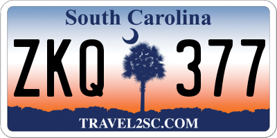 SC license plate ZKQ377