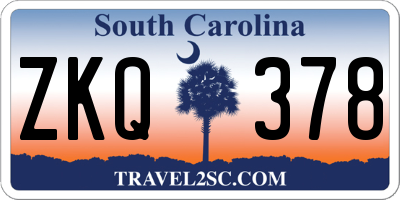 SC license plate ZKQ378