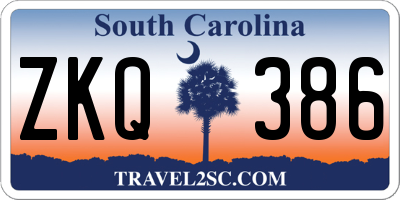 SC license plate ZKQ386