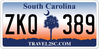SC license plate ZKQ389